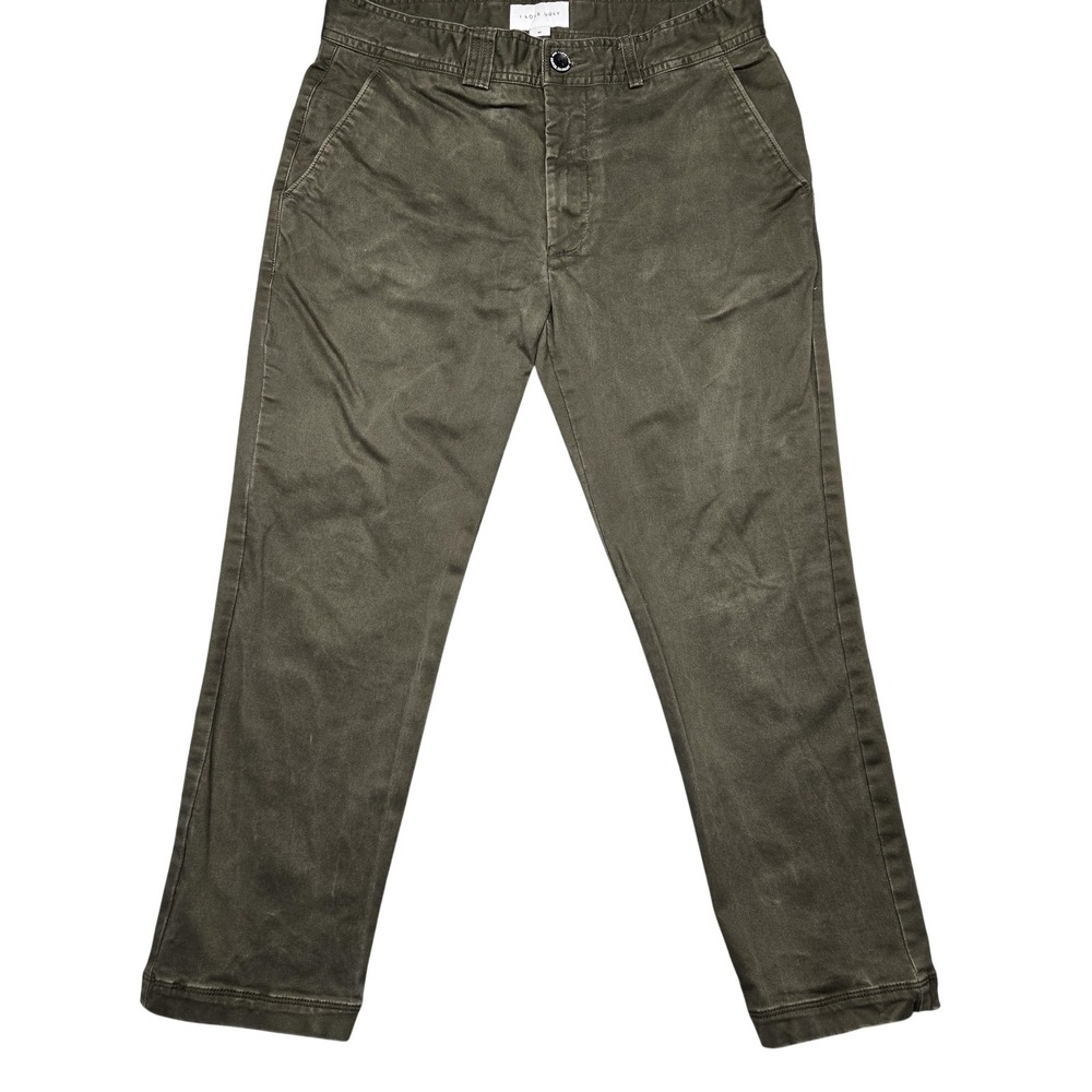 I Love Ugly Pants Mens M 30X25 Olive Brown Slim Kobe Pant Cropped Chino Stretch